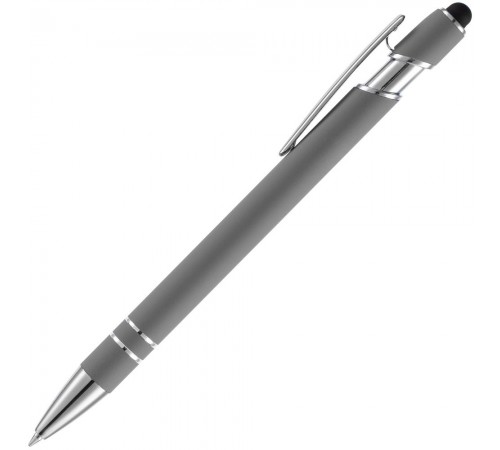 Ручка шариковая Pointer Soft Touch со стилусом, серая