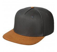 Бейсболка Foreside с прямым козырьком, серая с коричневым