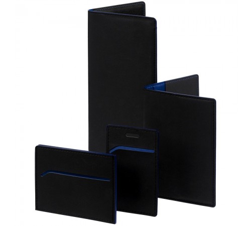 Обложка для паспорта Multimo, черная с синим