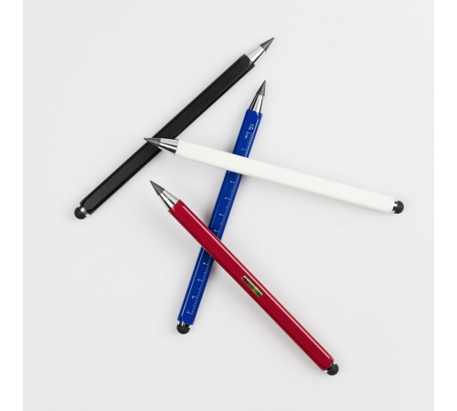 Вечный карандаш Quarta со стилусом и уровнем, синий