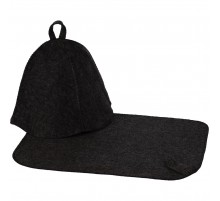 Набор для бани Heat Off с ковриком, черный