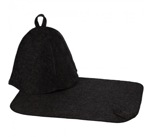 Набор для бани Heat Off с ковриком, черный