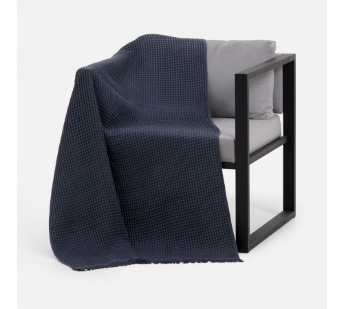 Плед вафельный Elenglect, темно-серый