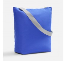 Шопер B5, синий с широкими серыми ручками