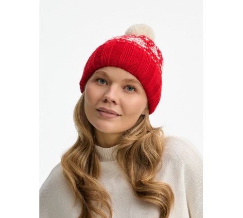 Шапка Holidale, красная с молочным