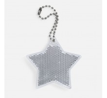 Пешеходный светоотражатель с цепочкой «Звезда», белый