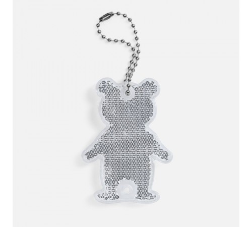 Пешеходный светоотражатель с цепочкой «Мишка», белый