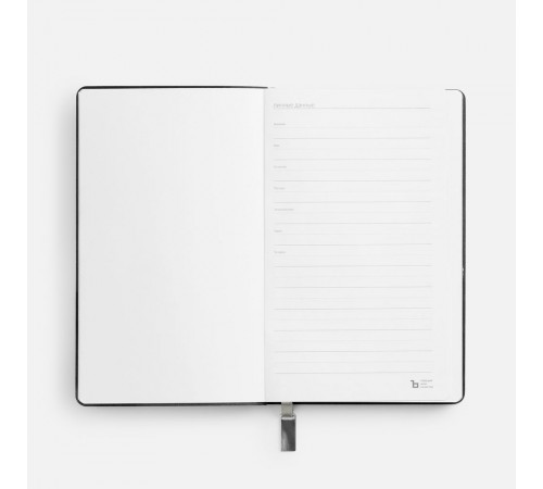 Ежедневник Petrus, недатированный, черный с серебром