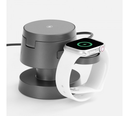 Станция беспроводной зарядки с подсветкой Lume, серая
