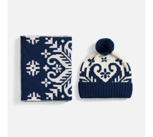 Шапка Wintertude, синяя с белым