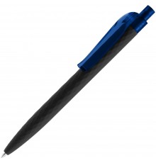 Ручка шариковая Prodir QS01 PRT-T Soft Touch, черная с синим