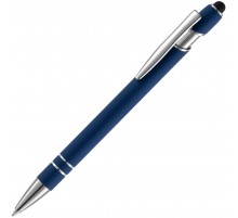 Ручка шариковая Pointer Soft Touch со стилусом, темно-синяя