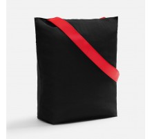 Шопер B5, черный с широкими красными ручками