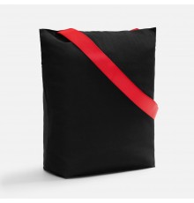 Шопер B5, черный с широкими красными ручками