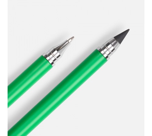 Ручка шариковая и вечный карандаш Diptych, зеленая