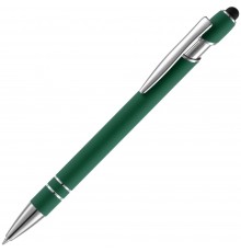 Ручка шариковая Pointer Soft Touch со стилусом, зеленая