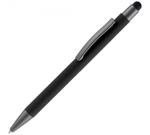 Ручка шариковая Atento Soft Touch Stylus со стилусом, черная