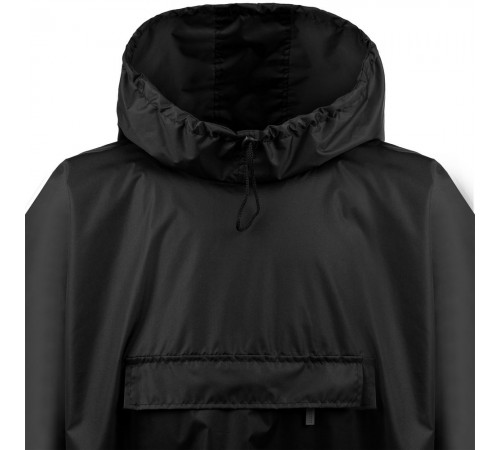 Дождевик-анорак Hard Work, укороченный, черный, единый размер