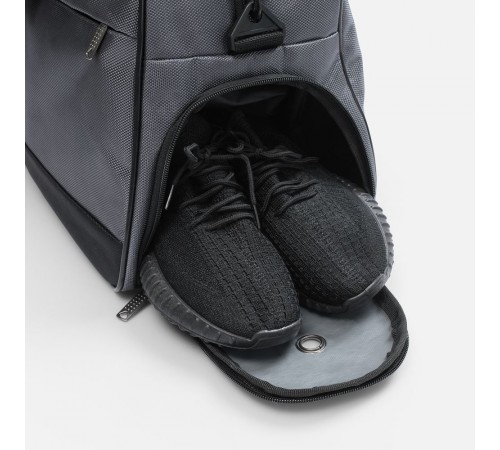 Спортивная сумка Atlantes, светло-серая с черным