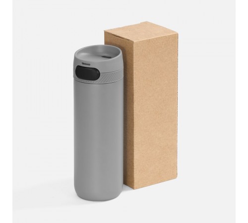 Термостакан X1 с цветной кнопкой, серый с черным