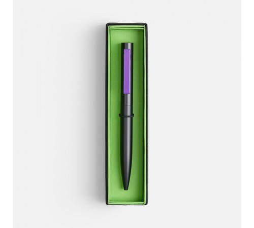 Ручка шариковая Inkolor в футляре, черная с фиолетовым