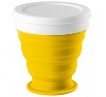 Складной стакан с крышкой Astrada, желтый