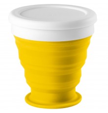 Складной стакан с крышкой Astrada, желтый