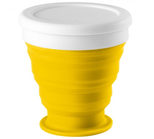 Складной стакан с крышкой Astrada, желтый