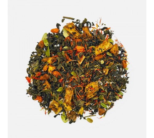 Чай «Сокочай», зеленый с соком ананаса, облепихой, толокнянкой и сафлором