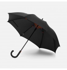Зонт-трость Hidecolor с цветными спицами, черный с оранжевым