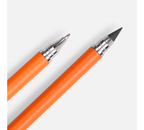 Ручка шариковая и вечный карандаш Diptych, оранжевая