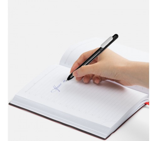 Ручка шариковая Swiper, черная с белым