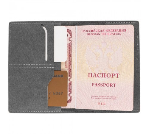 Обложка для паспорта Petrus, серая