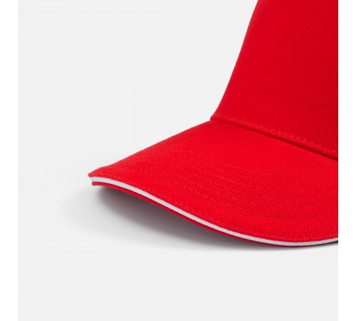 Бейсболка Classic 2.0, красная с белым кантом
