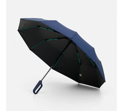 Зонт складной Skymate с УФ-защитой и ручкой-карабином, темно-синий