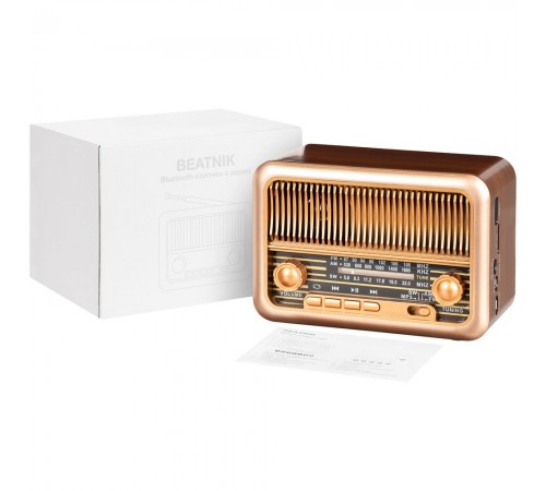 Bluetooth-колонка с радио Beatnik, коричневая