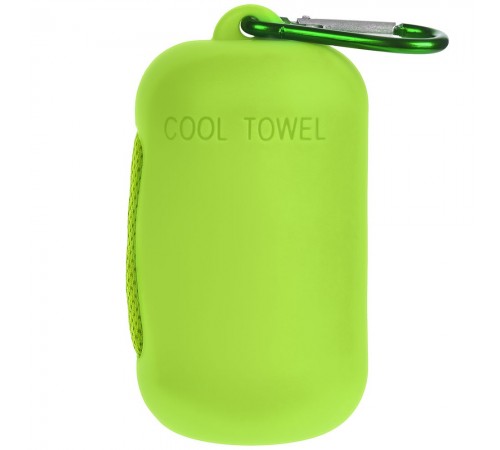 Охлаждающее полотенце Narvik в силиконовом чехле, зеленое яблоко