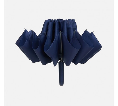 Зонт обратного сложения inLoop с ручкой-карабином, темно-синий