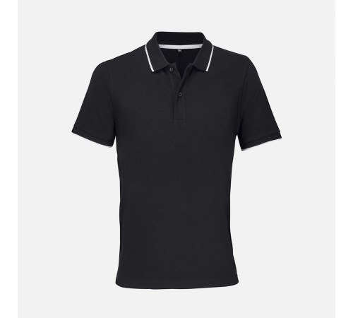 Рубашка поло унисекс Palermo, черная с белым