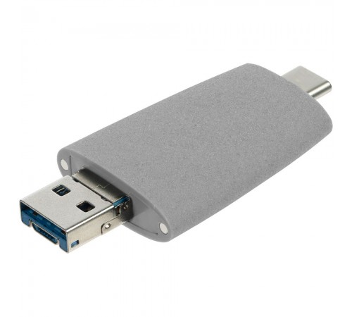 Флешка Pebble Universal, USB 3.0, серая, 64 Гб