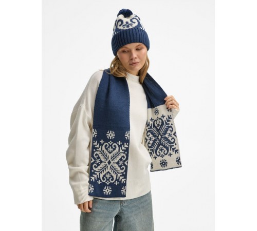 Шапка Wintertude, синяя с белым