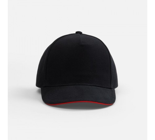 Бейсболка Classic 2.0, черная с красным кантом