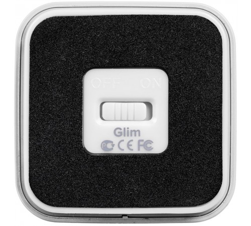 Беспроводная колонка с подсветкой гравировки Glim, белая