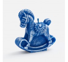 Свеча фигурная «Лошадка-качалка», синяя