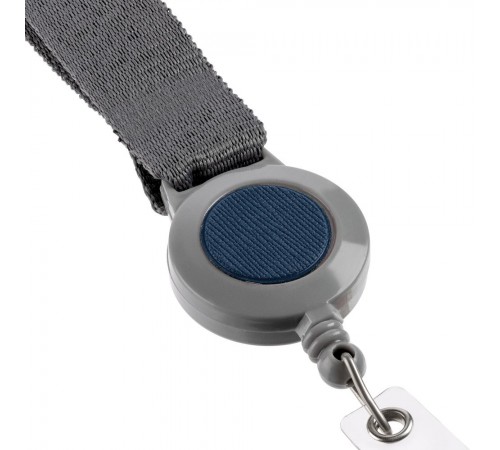 Чехол для пропуска с лентой и ретрактором Devon, синий