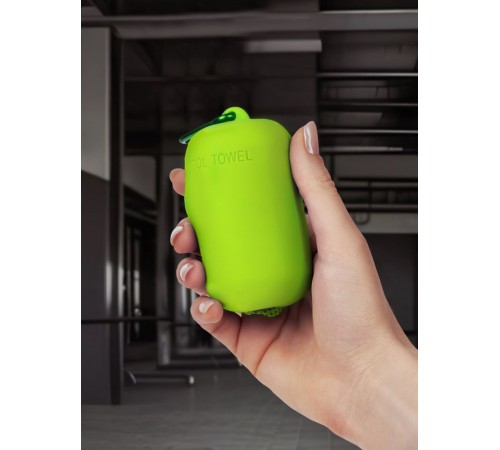 Охлаждающее полотенце Narvik в силиконовом чехле, зеленое яблоко