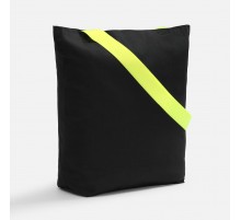 Шопер B5, черный с широкими желтыми ручками