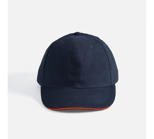 Бейсболка Buffalo, темно-синяя с неоново-оранжевым