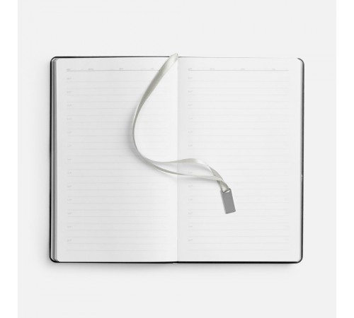 Ежедневник Petrus, недатированный, черный с серебром