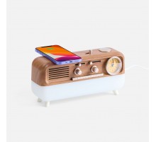 Bluetooth-колонка с беспроводной зарядкой, часами и подсветкой Multiverse, ver.2